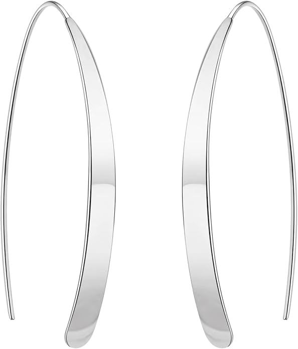 14K Gold Hoop Earrings for Women, Hypoallergenic Spiral Threader Gold Plated Dangle Earrings Fashion Jewelry，Gift for Women