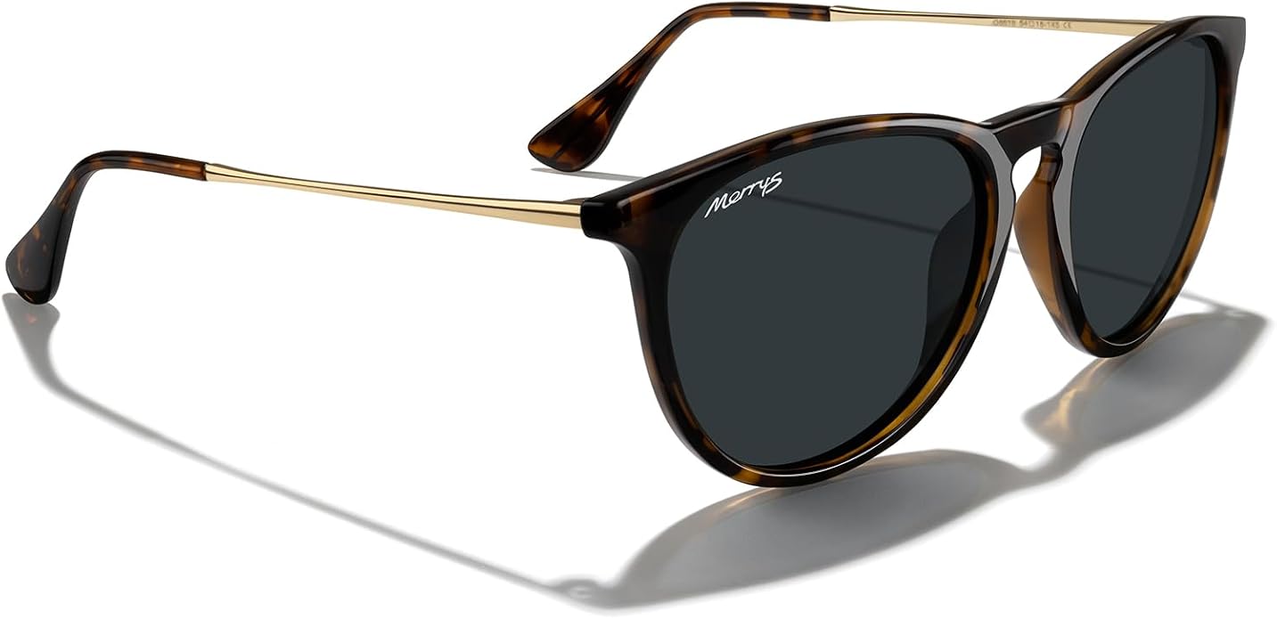 MERRY'S Vintage Polarized Sunglasses for Women Men Retro Round Mirrored Lens Sun glasses UV400