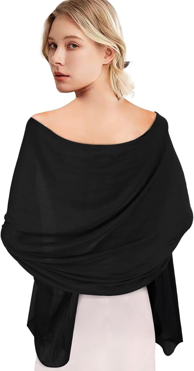 EXTREE Scarfs for Women Pashmina Silky Shawl Wrap for Evening Dressing Blanket Open Front Poncho Cape