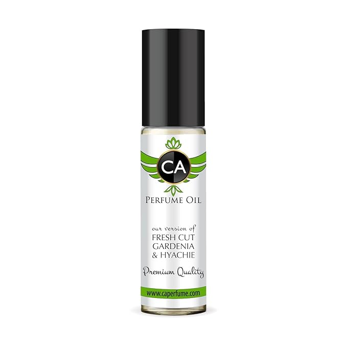 CA Perfume Impression of Fresh Cut Gardenia & Hyachie for Women Fragrance Oil Floral Scent Long Lasting Perfumes for Women Travel Size TSA Ready Mini Parfum Body Oil Roll-on 0.33 Fl Oz 10ml