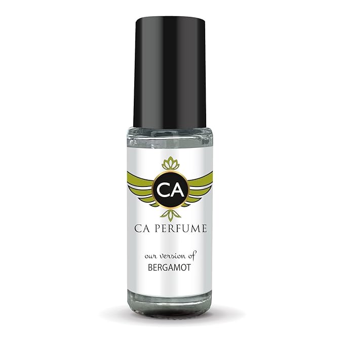 CA Perfume Originals Bergamot Unisex Fragrance Oil Citrus Aromatic Scent Long Lasting Perfumes for Women & Men Travel Size TSA Ready Mini Parfum Body Oil Roll-on 0.14 Fl Oz 4ml