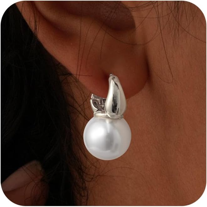 CHESKY Christmas Gifts Pearl Earrings for Women, Dainty 14K Gold Plated/Silver Plated Drop Quality Handpicked AAA+ Freshwater Cultured Round Pearls Dangle Earrings Wedding Jewelry for Women Gifts