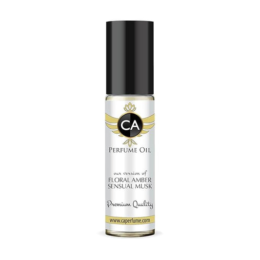 CA Perfume Impression of Floral Amber Sensual Musk Unisex Fragrance Oil Amber Floral Scent Long Lasting Perfumes for Women & Men Travel Size TSA Ready Mini Parfum Body Oil Roll-on 0.33 Fl Oz 10ml