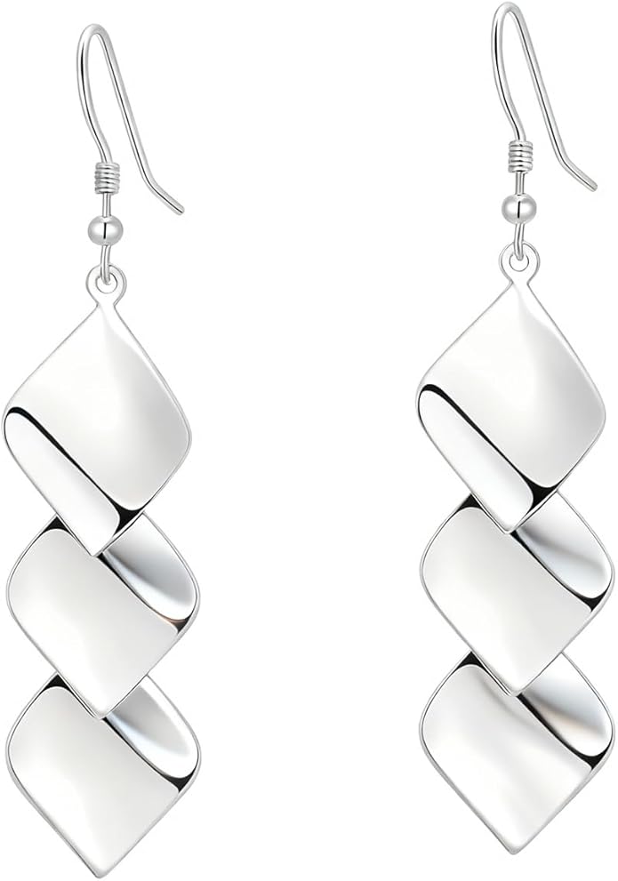 925 Sterling Silver Hooks Small Dangle Drop Earrings for Women Light Weight Tricolor Subtlety Small Fashion Dainty Perfect Jewelry for Gifts hypoallergenic Elegant Classical