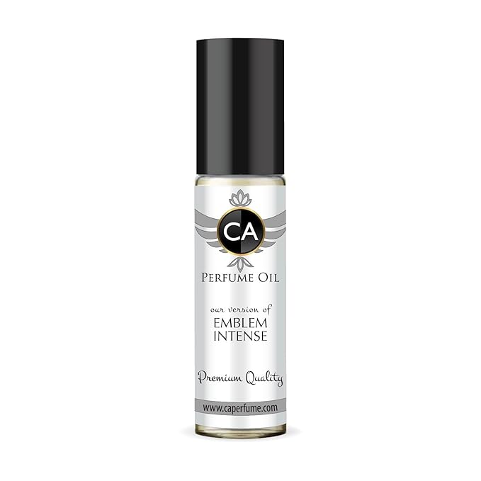 CA Perfume Impression of Emblem Intense for Men Fragrance Oil Aromatic Spicy Scent Long Lasting Cologne for Men Travel Size TSA Ready Mini Parfum Body Oil Roll-on 0.33 Fl Oz 10ml