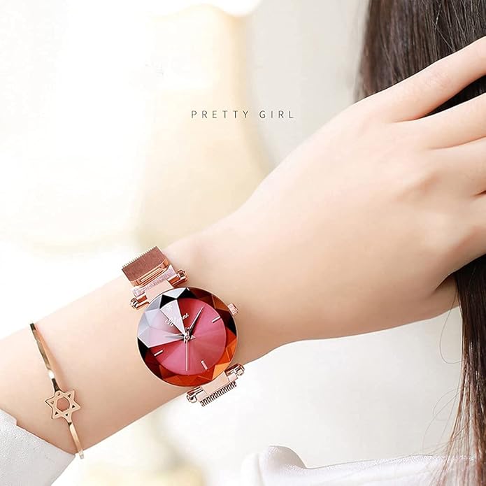 Fashion Watches for Women Rose Gold Stainless Steel Mesh Band Watch Elegant Ladies Gifts Waterproof Wrist Watch