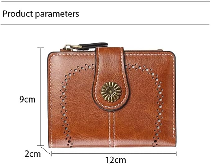 Premium Slim Genuine Leather Bifold Wallet for Women with Advanced RFID Blocking Technology and Zippered Coin Compartment (Brown)