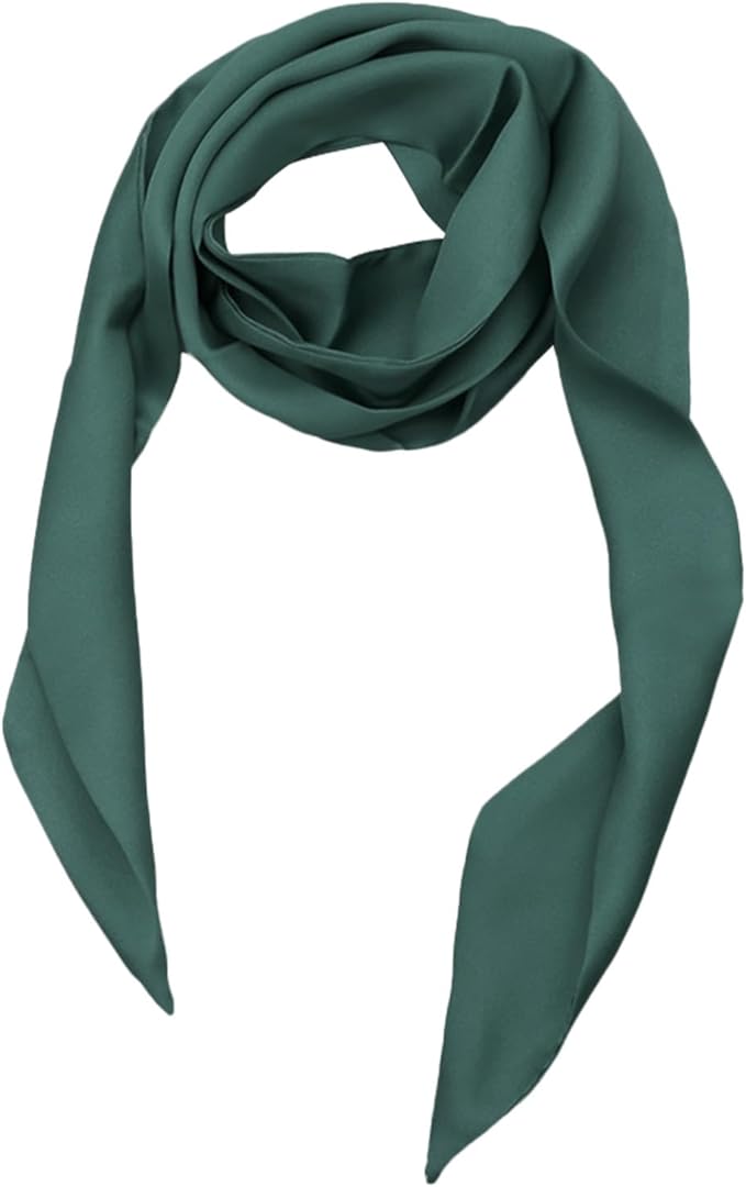 Long Satin Neckerchief Versatile Ribbon Tie Neck Scarf Solid Color Skinny Womens Tie