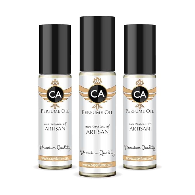 CA Perfume Impression of Artisan for Men Eau De Parfum Citrus Aromatic Scent Long Lasting Cologne for Men Travel Size TSA Ready for Day and Night Wear 0.33 Fl Oz 10ml (Pack of 3)