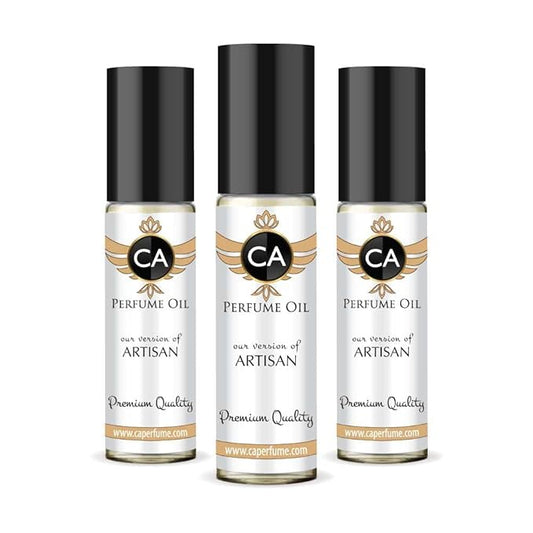 CA Perfume Impression of Artisan for Men Eau De Parfum Citrus Aromatic Scent Long Lasting Cologne for Men Travel Size TSA Ready for Day and Night Wear 0.33 Fl Oz 10ml (Pack of 3)