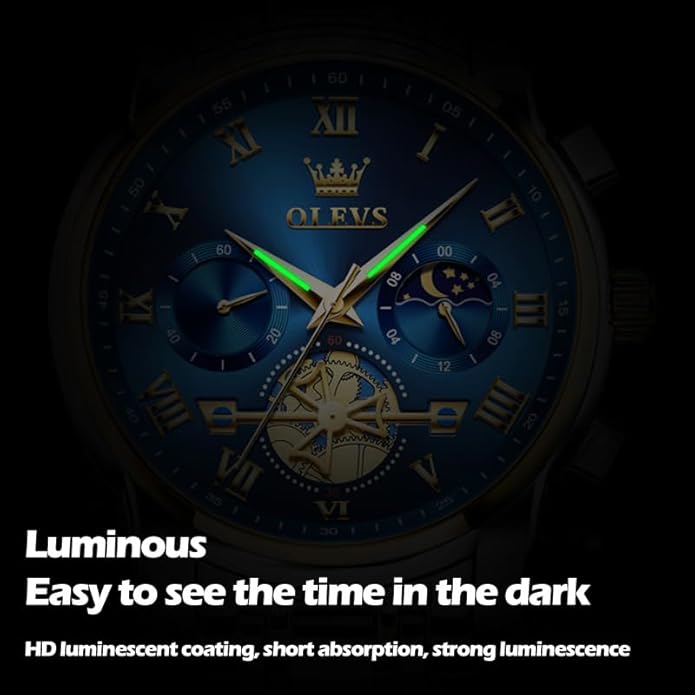 OLEVS Mens Watches Waterproof Stainless Steel Adjustable Bracelet Watch Quartz Analog Watch for Men Fashion Business Classic Mens's Wrist watch's Casual Watches Gold/Blue/Black/White/Face/Dial