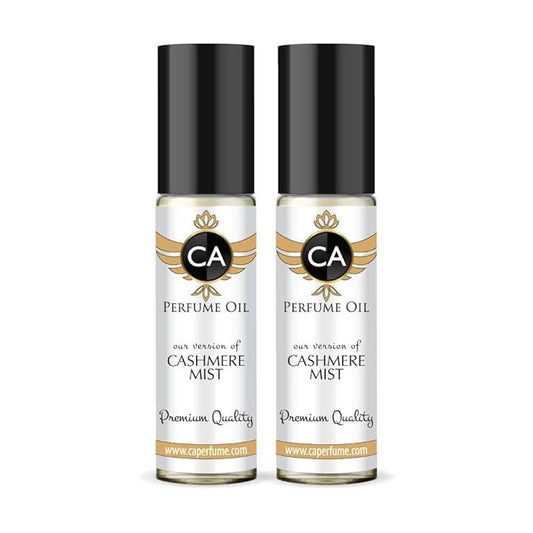 CA Perfume Impression of Cashmere Mist for Women Eau De Parfum Floral Woody Musk Scent Long Lasting Perfumes for Women Travel Size TSA Ready for Day and Night Wear 0.33 Fl Oz 10ml (Pack of 2)