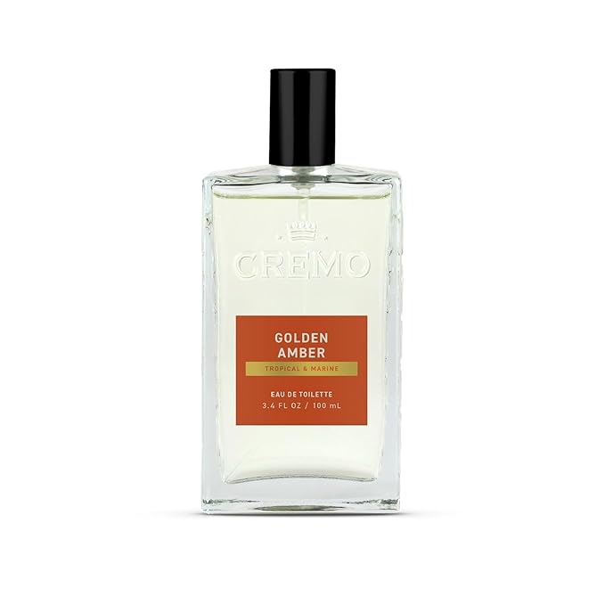 Cremo Cologne For Men - Golden Amber Mens Cologne Spray, A Combination of Red Currant, Pineapple, Ambergris and Moss, Multi-Layered Signature Men's Fragrances, 3.4 Fl Oz