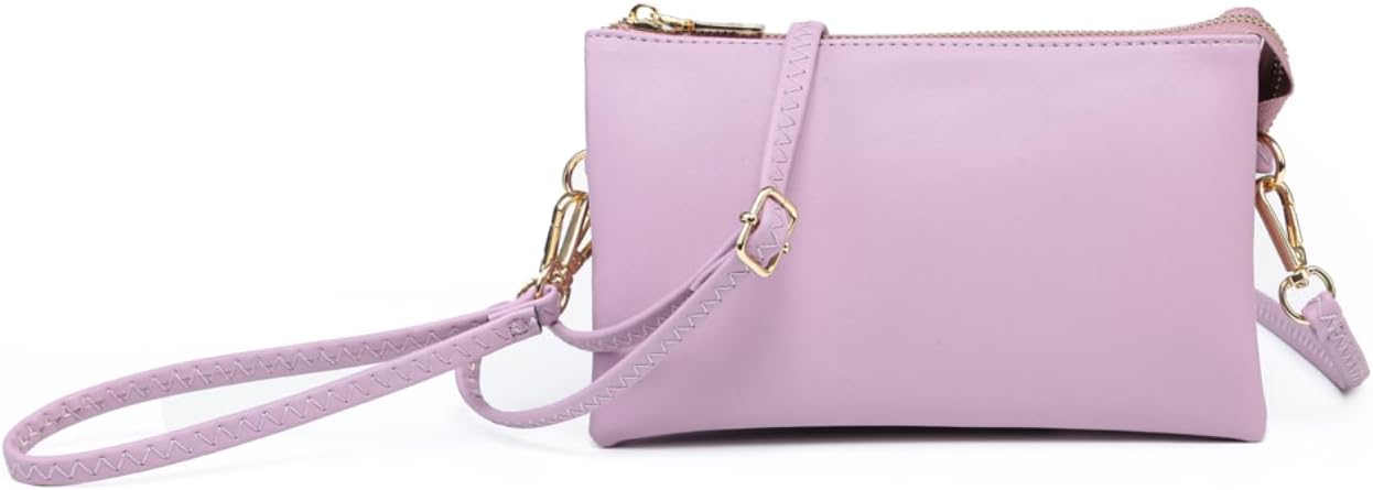JEN & CO. Riley Small Crossbody Bags for Women Vegan Leather Wristlet Clutch Wallet Purses Handbags with 2 Straps