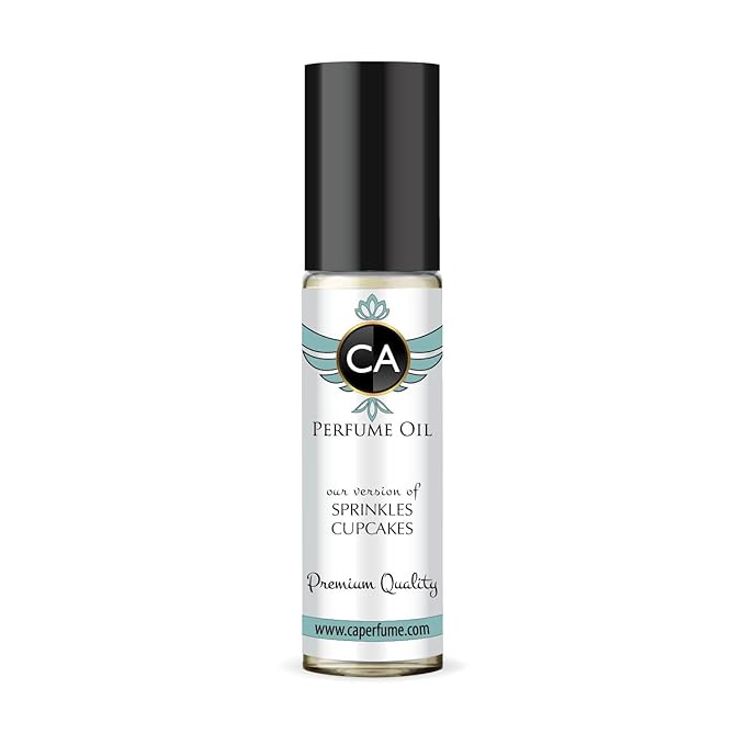 CA Perfume Originals Sprinkles Cupcakes Unisex Fragrance Oil Gourmand Scent Long Lasting Perfumes for Women & Men Travel Size TSA Ready Mini Parfum Body Oil Roll-on 0.33 Fl Oz 10ml