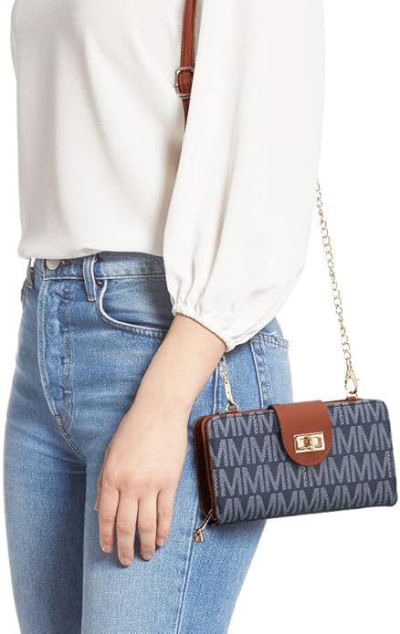 MKP COLLECTION Women Small Crossbody Shoulder Bag Zip Wallet Purse Handbags Clutch Credit Card Holder with Chain Strap