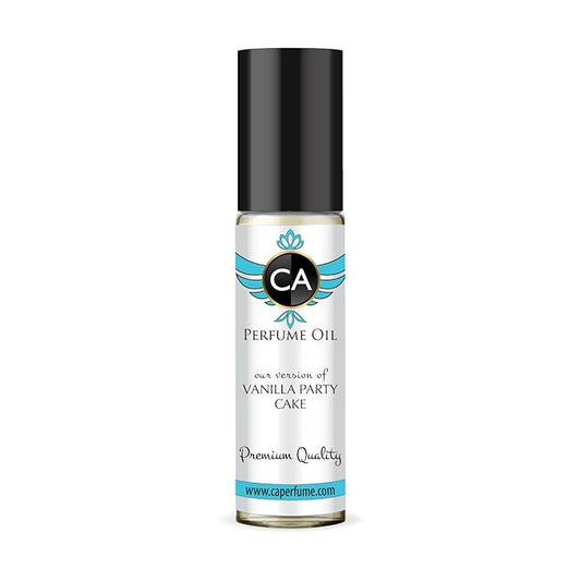 CA Perfume Originals Vanilla Party Cake Unisex Fragrance Oil Gourmand Scent Long Lasting Perfumes for Women & Men Travel Size TSA Ready Mini Parfum Body Oil Roll-on 0.33 Fl Oz 10ml