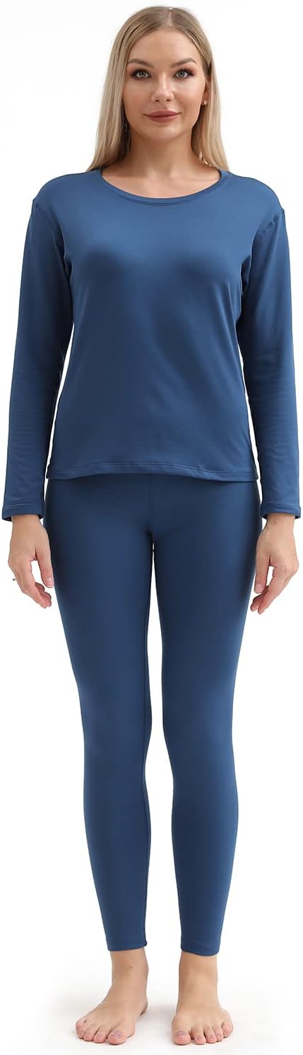 PISIQI Thermal Underwear Women Ultra-Soft Long Johns Set Base Layer Skiing Winter Warm Top & Bottom