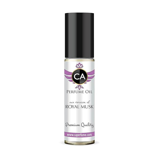 CA Perfume Originals Royal Musk Unisex Fragrance Oil Amber Floral Scent Long Lasting Perfumes for Women & Men Travel Size TSA Ready Mini Parfum Body Oil Roll-on 0.33 Fl Oz 10ml