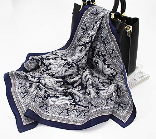 ANDANTINO 100% Real Mulberry Silk Scarf -21'' x 21''- Lightweight Neckerchief –Women Men Small Square Digital Printed Scarves