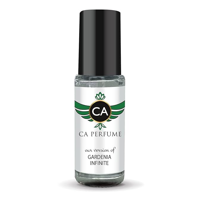 CA Perfume Impression of Gardenia Infinite Unisex Fragrance Oil Floral Scent Long Lasting Perfumes for Women & Men Travel Size TSA Ready Mini Parfum Body Oil Roll-on 0.14 Fl Oz 4ml
