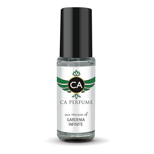 CA Perfume Impression of Gardenia Infinite Unisex Fragrance Oil Floral Scent Long Lasting Perfumes for Women & Men Travel Size TSA Ready Mini Parfum Body Oil Roll-on 0.14 Fl Oz 4ml