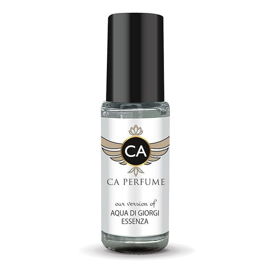 CA Perfume Impression of Aqua Di Giorgi Esenza for Men Perfume Oil Woody Aquatic Scent Long Lasting Cologne for Men Travel Size Mini Perfume Sample TSA Ready Body Oil Roll-on 0.14 Fl Oz 4ml