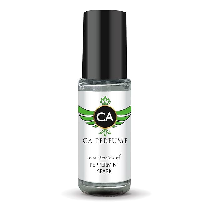 CA Perfume Originals Peppermint Spark Unisex Fragrance Oil Aromatic Spicy Scent Long Lasting Perfumes for Women & Men Travel Size TSA Ready Mini Parfum Body Oil Roll-on 0.14 Fl Oz 4ml