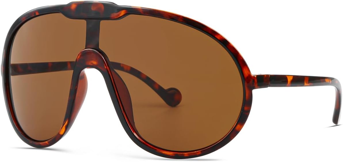 Trendy Oversized Sunglasses for Women Men Fashion Shield Aviator Sun Glasses UV400 Protection Goggles