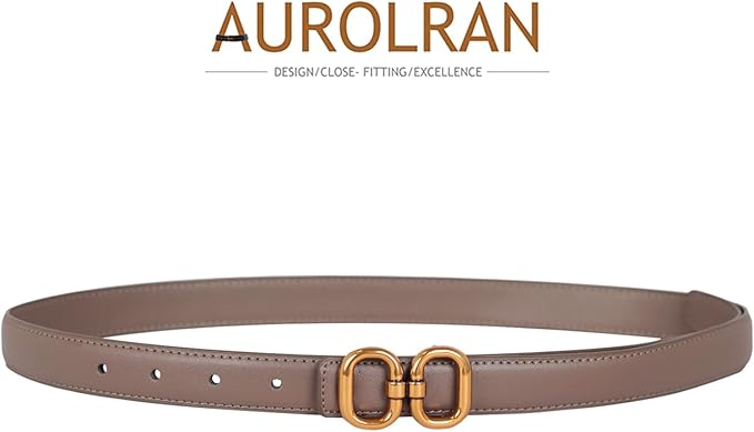 Women's Fashion Classic Metal Buckle Leather Belt with Jeans Dress