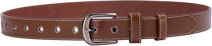 Women Leather Belt for Jeans Pants Dresses Fashion Casual Ladies Waist Belt with Pin Silver Gray Buckle