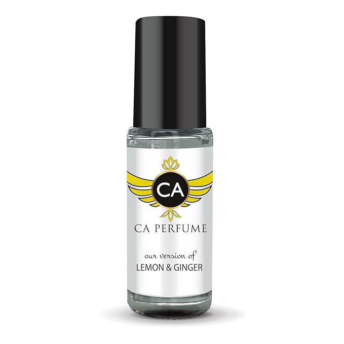 CA Perfume Impression of Lemon & Ginger Unisex Perfume Oil Aromatic Scent Long Lasting Fragrance for Women and Men Travel Size Mini Perfume Sample TSA Ready Body Oil Roll-on 0.14 Fl Oz 4ml