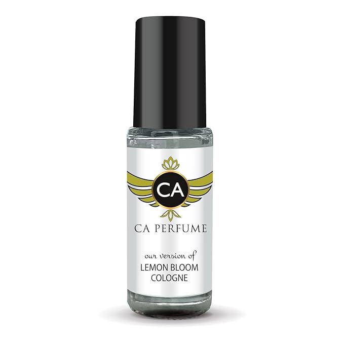 CA Perfume Originals Lemon Bloom Cologne Unisex Fragrance Oil Citrus Aromatic Scent Long Lasting Perfumes for Women & Men Travel Size TSA Ready Mini Parfum Body Oil Roll-on 0.14 Fl Oz 4ml