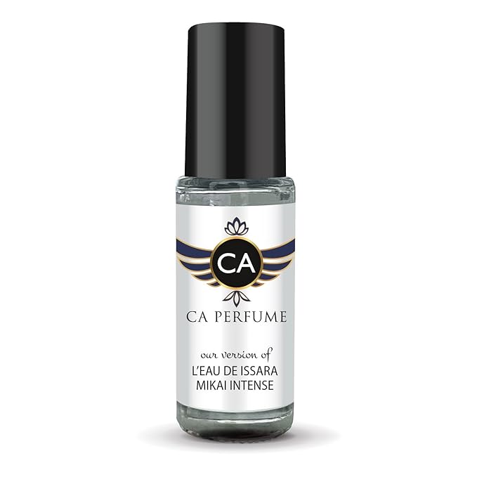 CA Perfume Impression of L'eau De Miyake Intense for Men Fragrance Oil Woody Scent Long Lasting Cologne for Men Travel Size TSA Ready Mini Parfum Body Oil Roll-on 0.14 Fl Oz 4ml