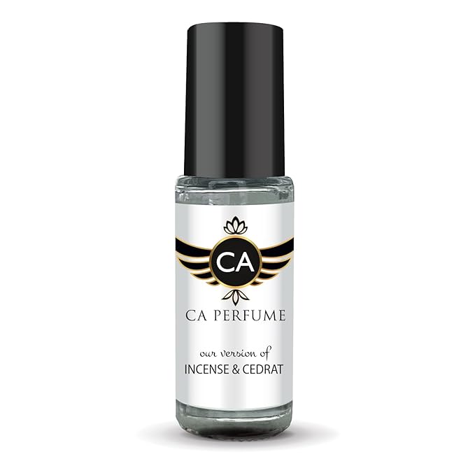 CA Perfume Impression of Incense & Cedrat Unisex Perfume Oil Amber Woody Scent Long Lasting Fragrance for Women and Men Travel Size Mini Perfume Sample TSA Ready Body Oil Roll-on 0.14 Fl Oz 4ml