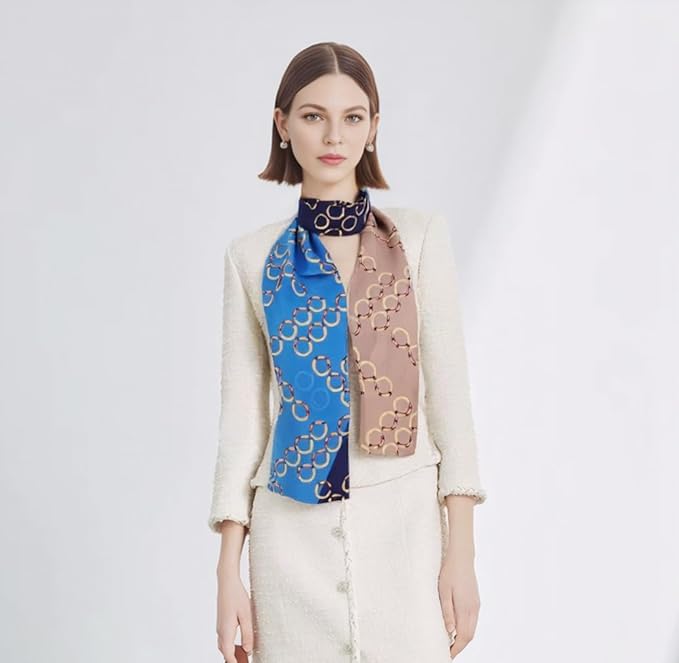 100% Mulberry Silk Ribbon Scarf for Hair Beach Head Wraps for Women Handbag accessories Necktie