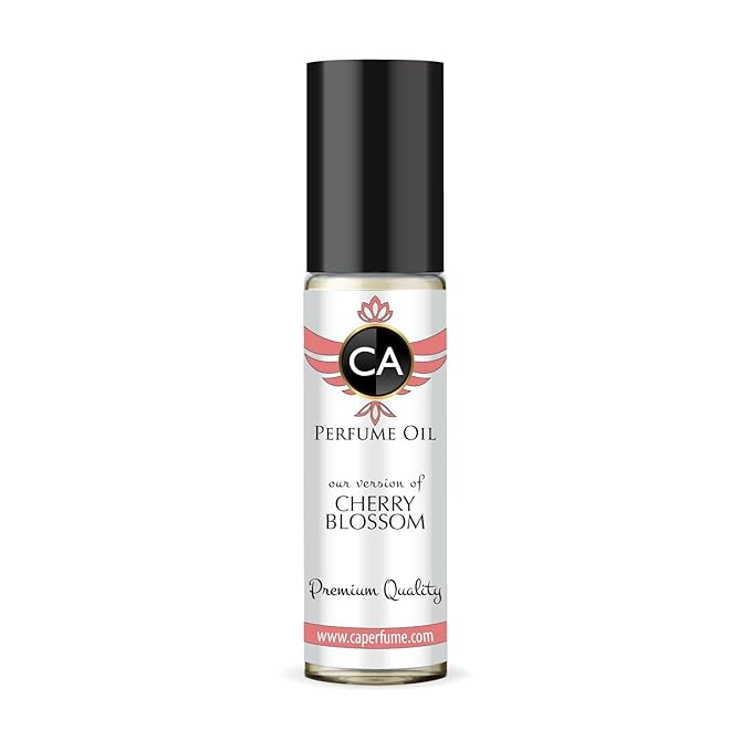CA Perfume Originals Cherry Blossom Unisex Fragrance Oil Floral Scent Long Lasting Perfumes for Women & Men Travel Size TSA Ready Mini Parfum Body Oil Roll-on 0.33 Fl Oz 10ml