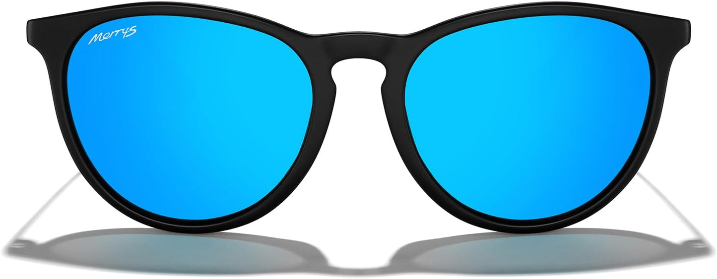 MERRY'S Vintage Polarized Sunglasses for Women Men Retro Round Mirrored Lens Sun glasses UV400