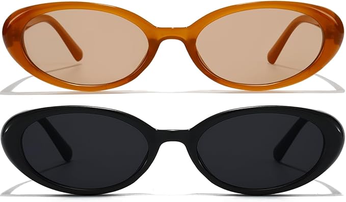 Oval Sunglasses for Women Men Fashion Small 90s Style Sun Glasses UV400