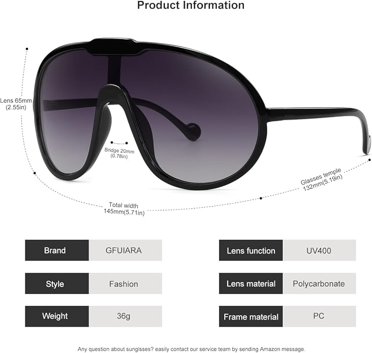 Trendy Oversized Sunglasses for Women Men Fashion Shield Aviator Sun Glasses UV400 Protection Goggles