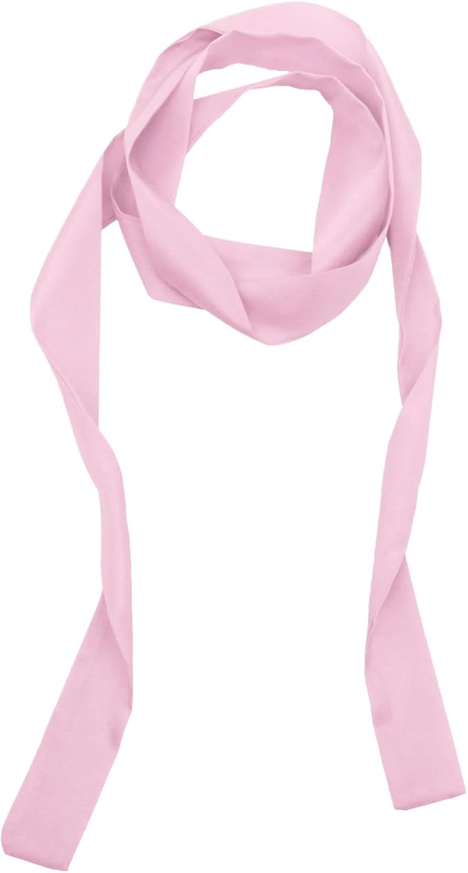 Long Satin Neckerchief Versatile Ribbon Tie Neck Scarf Solid Color Skinny Womens Tie