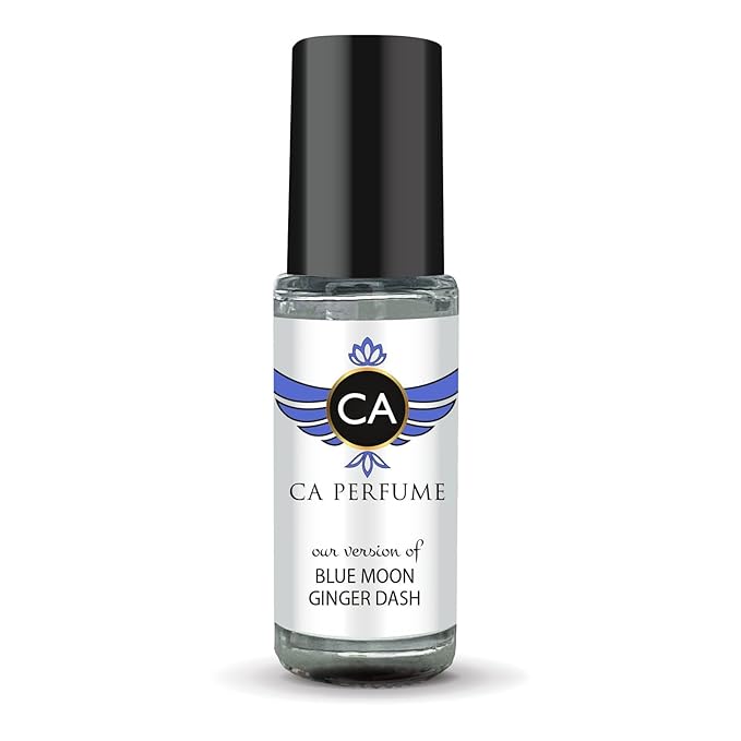 CA Perfume Impression of Blue Moon Ginger Dash Unisex Fragrance Oil a fragrance Scent Long Lasting Perfumes for Women & Men Travel Size TSA Ready Mini Parfum Body Oil Roll-on 0.14 Fl Oz 4ml