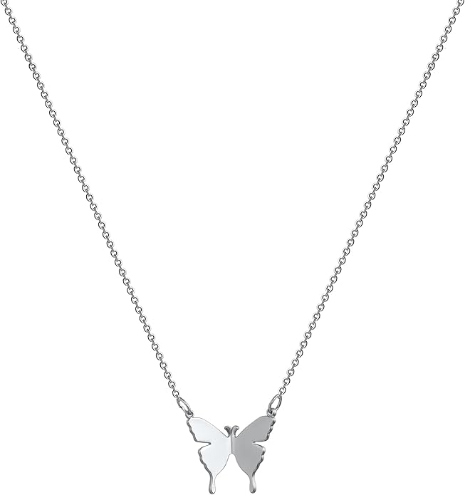 MIDEEO Dainty Butterfly Necklace for Women 14K Gold Plated Butterfly Pendant Necklace Minimalist Charm Jewelry…