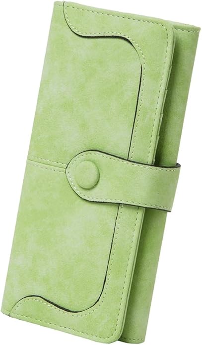 Women's Vegan Leather 17 Card Slots Card Holder Long Big Bifold Wallet