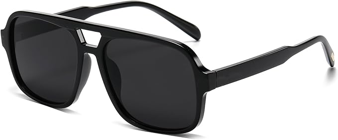 Retro Aviator Sunglasses for Women Men Trendy Classic 70s Square Aviator Sun Glasses Vintage Shades