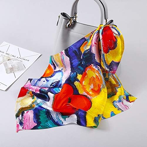ANDANTINO 100% Mulberry Silk Scarf -21” Lightweight Square Neckerchief – Breathable Digital Printed Scarves with Gift Packed