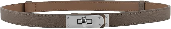 FENLDY Adjustable Thin Belts For Womens Skinny Belts For Dresses Womens Solid Color Alloy Turn Lock Belts For Jeans