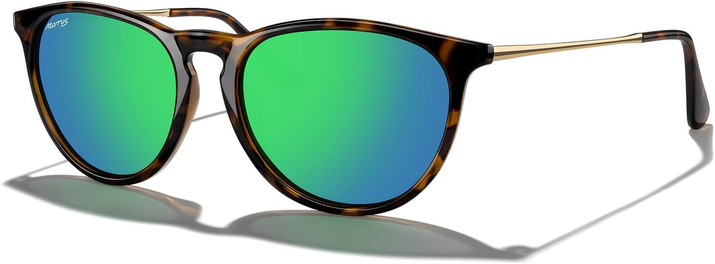 MERRY'S Vintage Polarized Sunglasses for Women Men Retro Round Mirrored Lens Sun glasses UV400