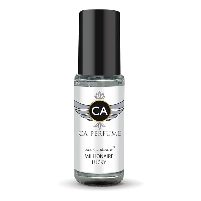 CA Perfume Impression of Millionaire Lucky for Men Perfume Oil Woody Scent Long Lasting Cologne for Men Travel Size Mini Perfume Sample TSA Ready Body Oil Roll-on 0.14 Fl Oz 4ml