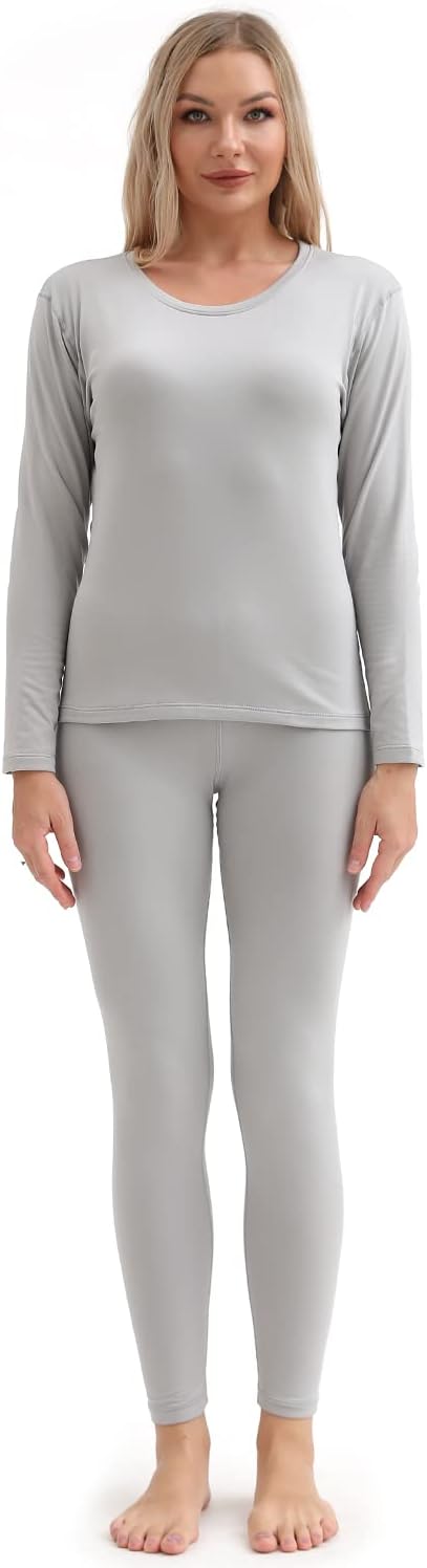 PISIQI Thermal Underwear Women Ultra-Soft Long Johns Set Base Layer Skiing Winter Warm Top & Bottom